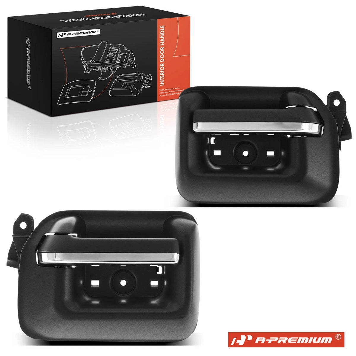 2X Rear Black Chrome Interior Door Handle for Chevy Silverado 1500 GMC (2014–2019) - 23142292, 23142291, 97970, 97969