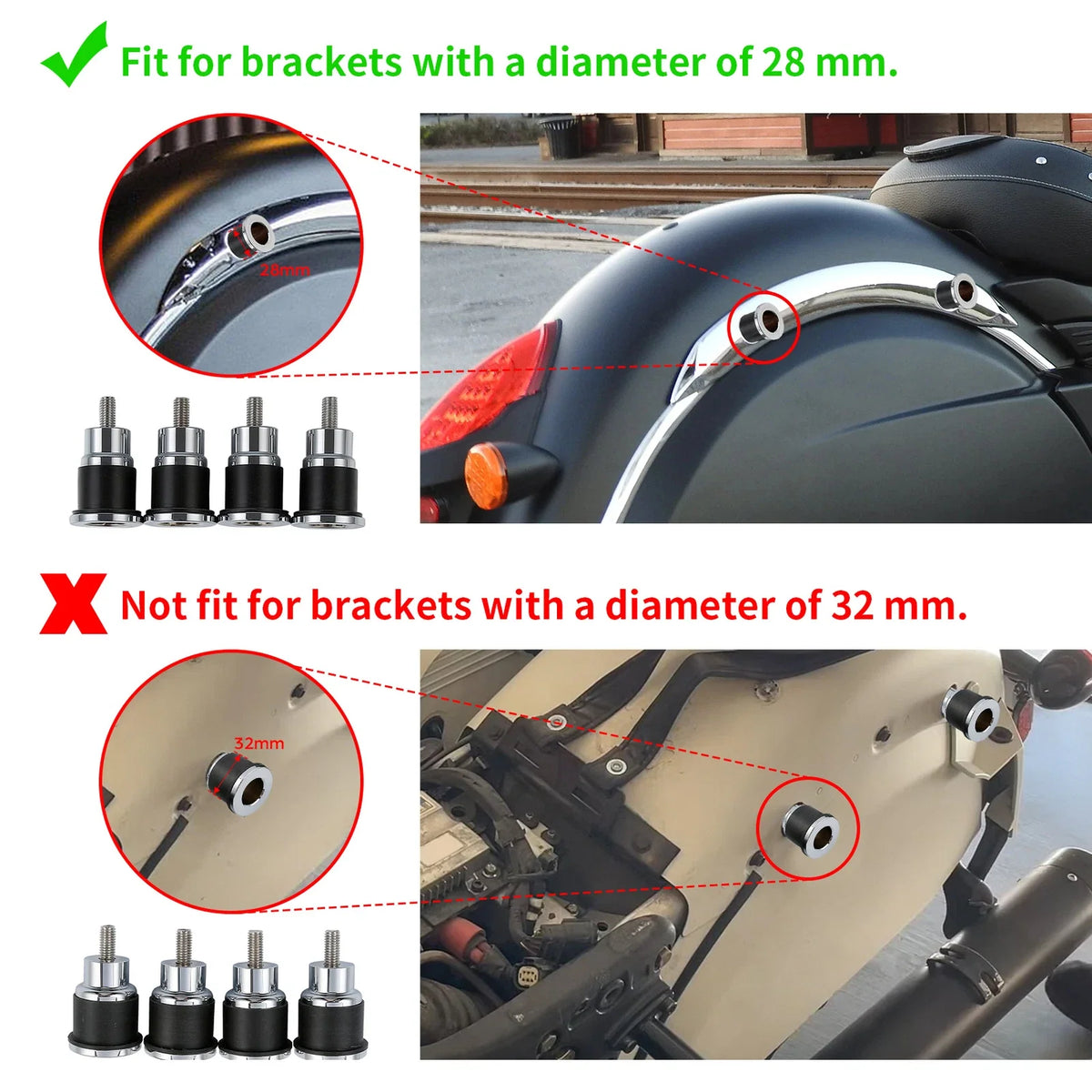 Mount Hardware Spools Quick Release for Indian Chief Dark Horse 2014-2018