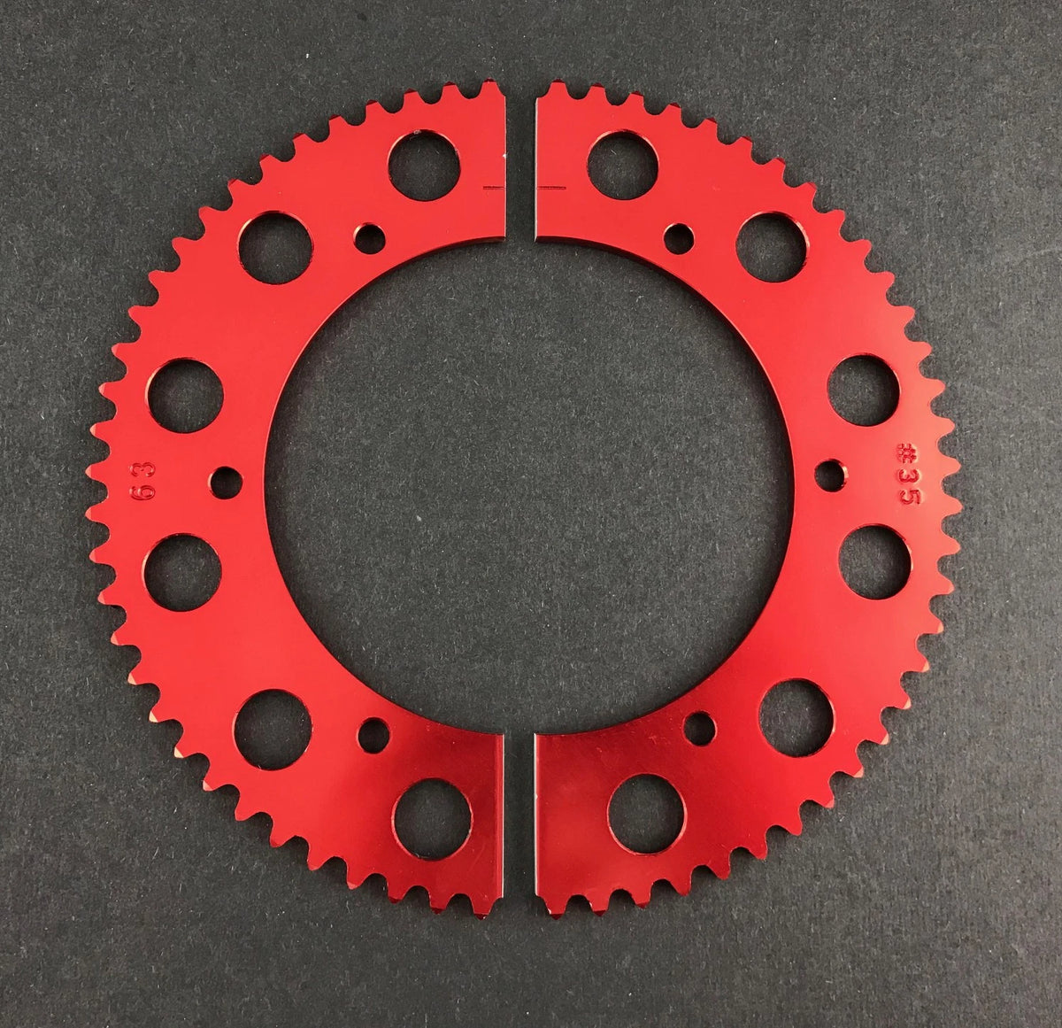 2X 58 Tooth #35 Chain Red Split Sprocket for Mini Bike & Go Kart (PP58)