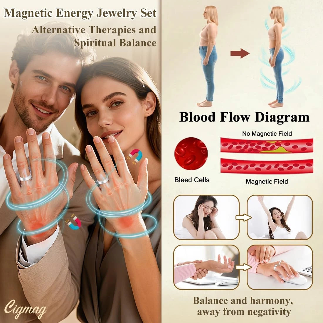 2X Copper Rings for Women Men (No Part Numbers)