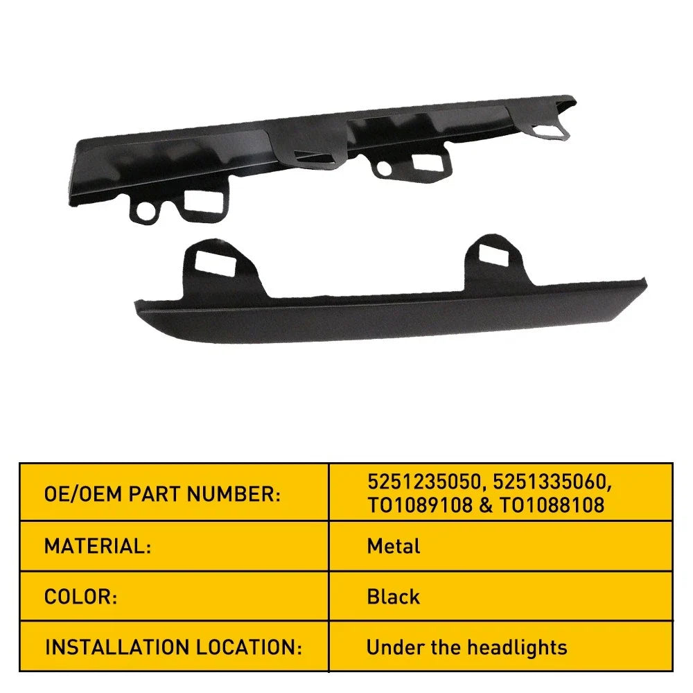 2X Headlight Filler Trim Panels for Front Bumper Grille - Tacoma 2001-2004