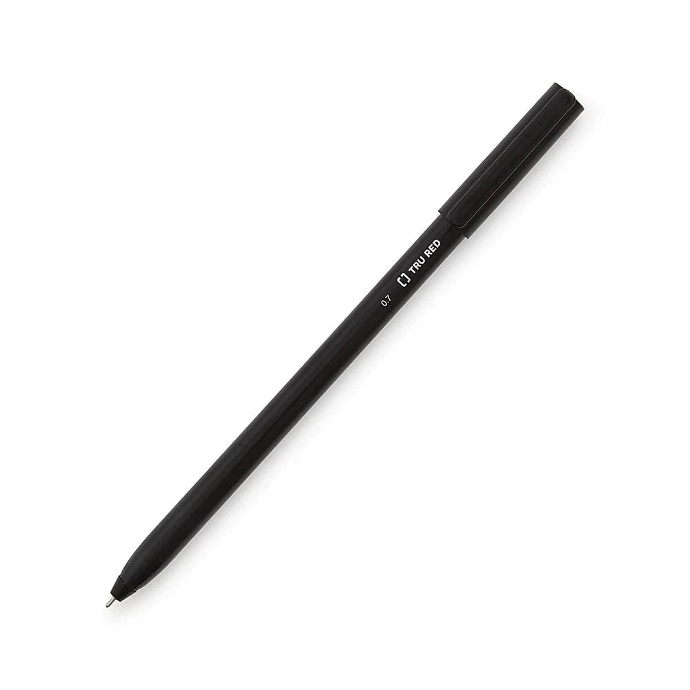 12X Fine Point 0.7mm Ballpoint Stick Pens for Office Use (Black)