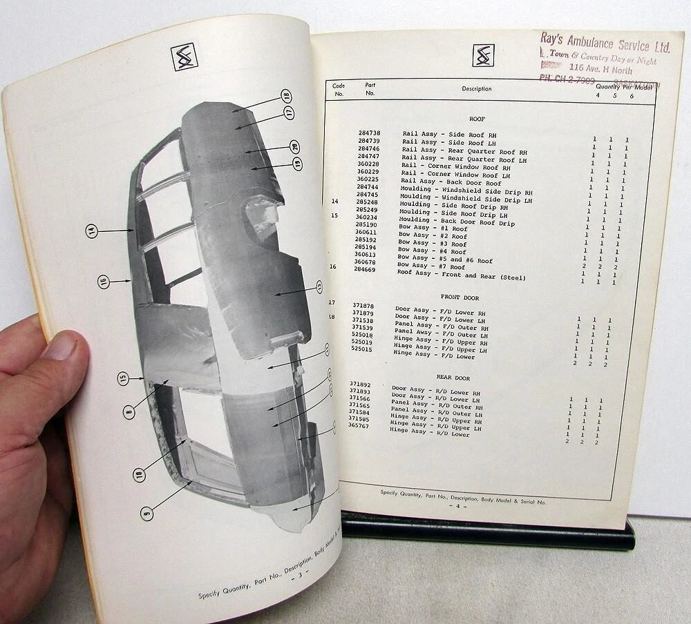 Parts & Service Manual for 1969 Pontiac 300 Series Hearse Ambulance