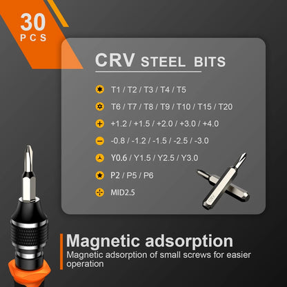 40Pcs Small Precision Screwdriver Set with Torx Triwing for Automotive Use