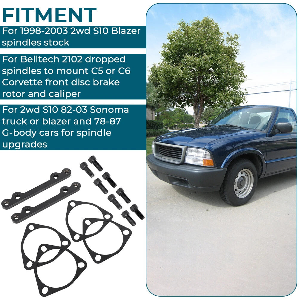 Brake Spindle Conversion Kit for Chevy S10 Blazer Sonoma 2WD (1982–2003)