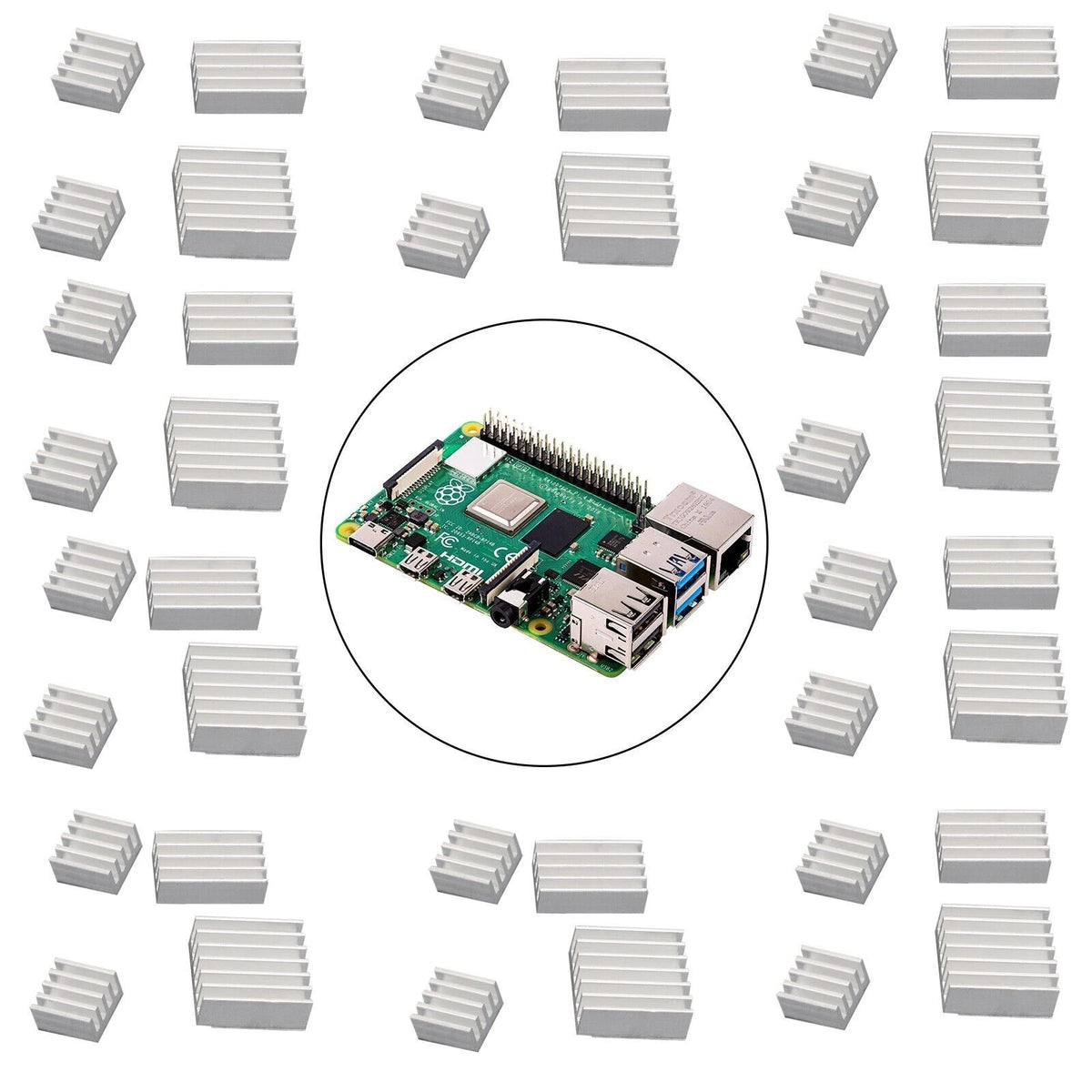 Aluminum Heatsink Radiator Cooler Kit for Raspberry Pi 4B