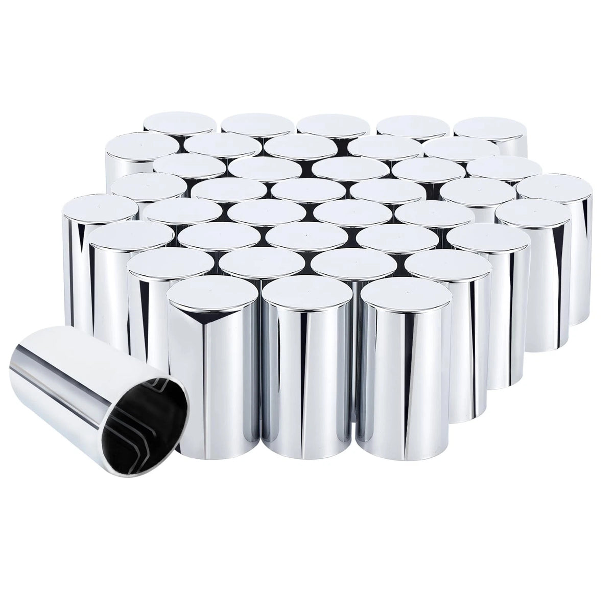 40 Pack of 33mm Chrome Lug Nut Covers for Semi Trucks & Trailers