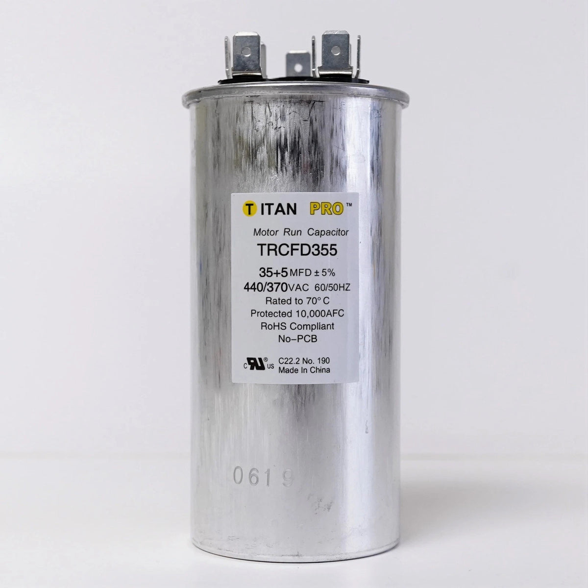 Dual Motor Run Capacitor for HVAC Systems (35/5 MFD, 440/370 Volts)