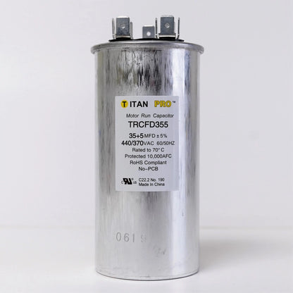 Dual Motor Run Capacitor for HVAC Systems (35/5 MFD, 440/370 Volts)