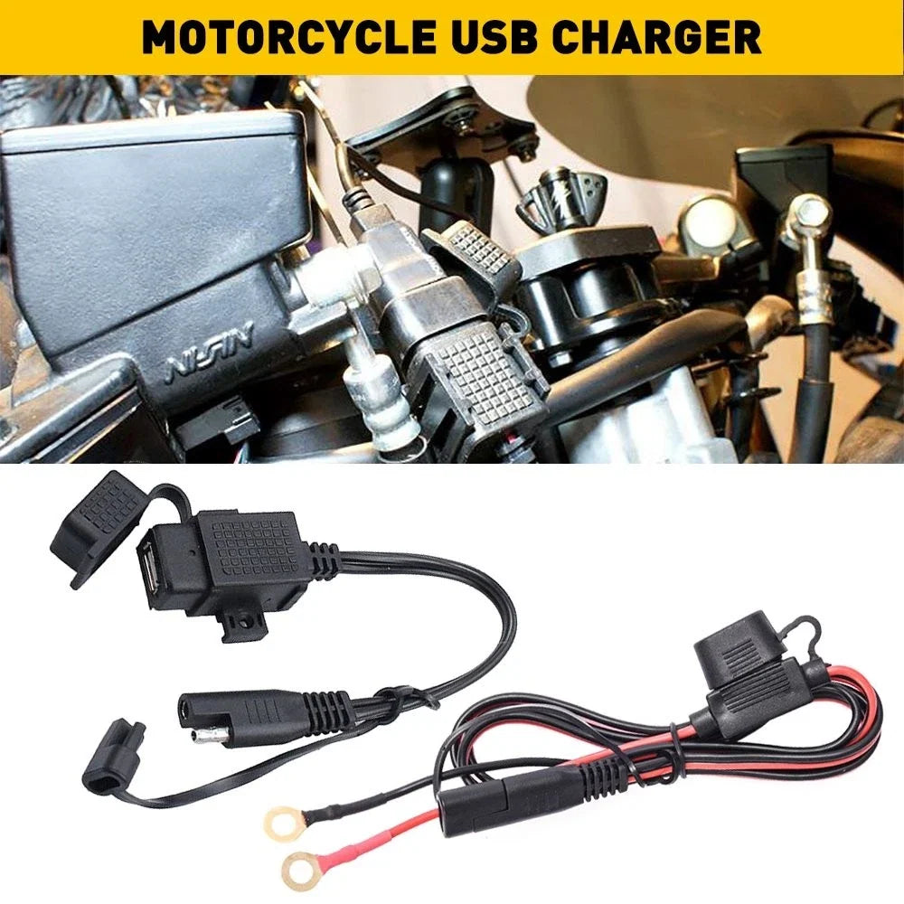 USB Charger Adapter Socket for Motorcycle (Waterproof, SAE)