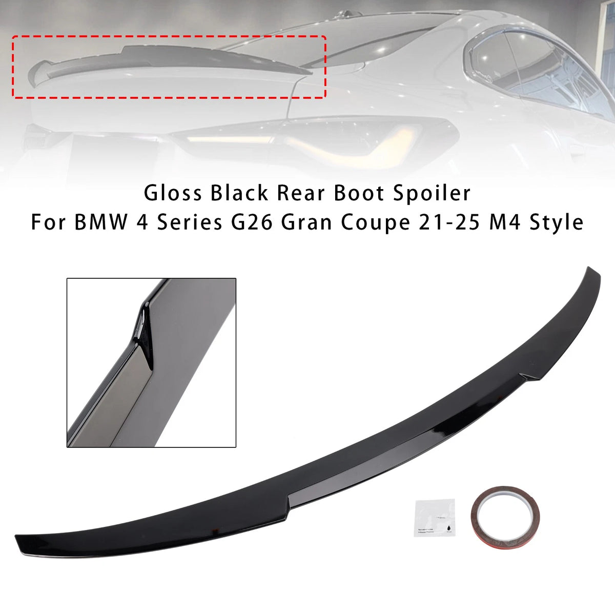 Gloss Black Rear Boot Spoiler for BMW 4 Series G26 Gran Coupe (2021–2025)