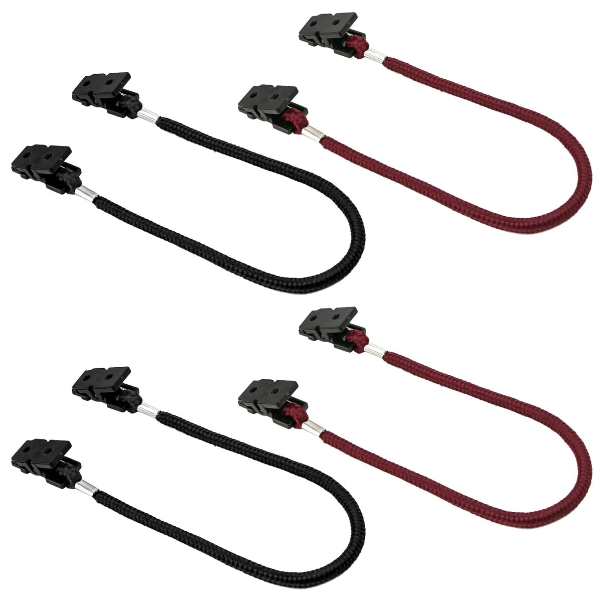 Set of 4 Windproof Hat Strap Clips for One Size - Red, Black