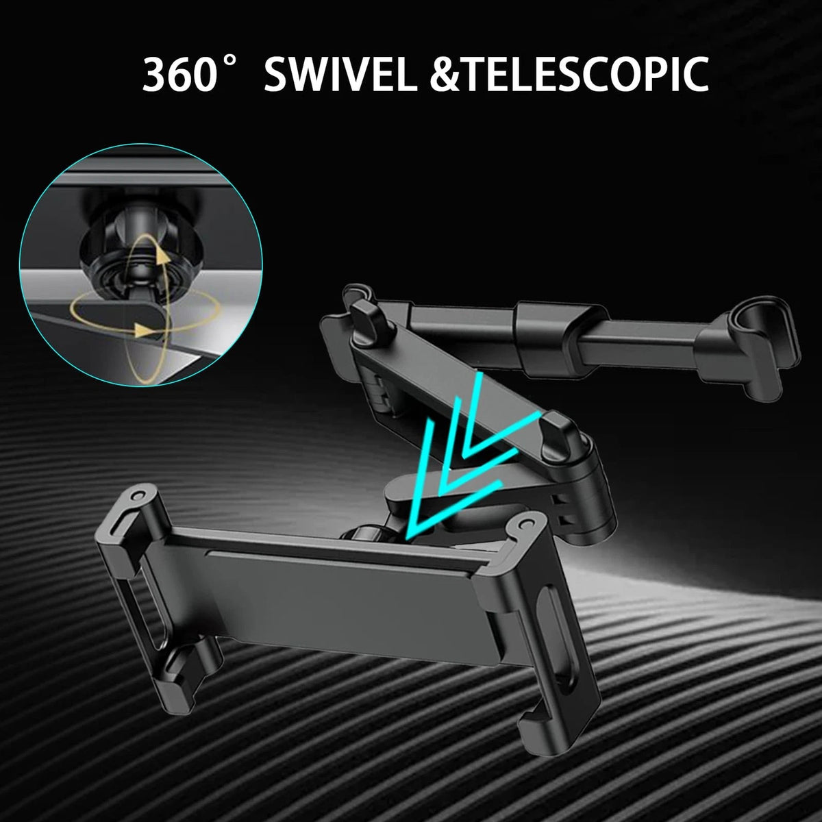 Telescopic Adjustable Headrest Tablet Holder for Car