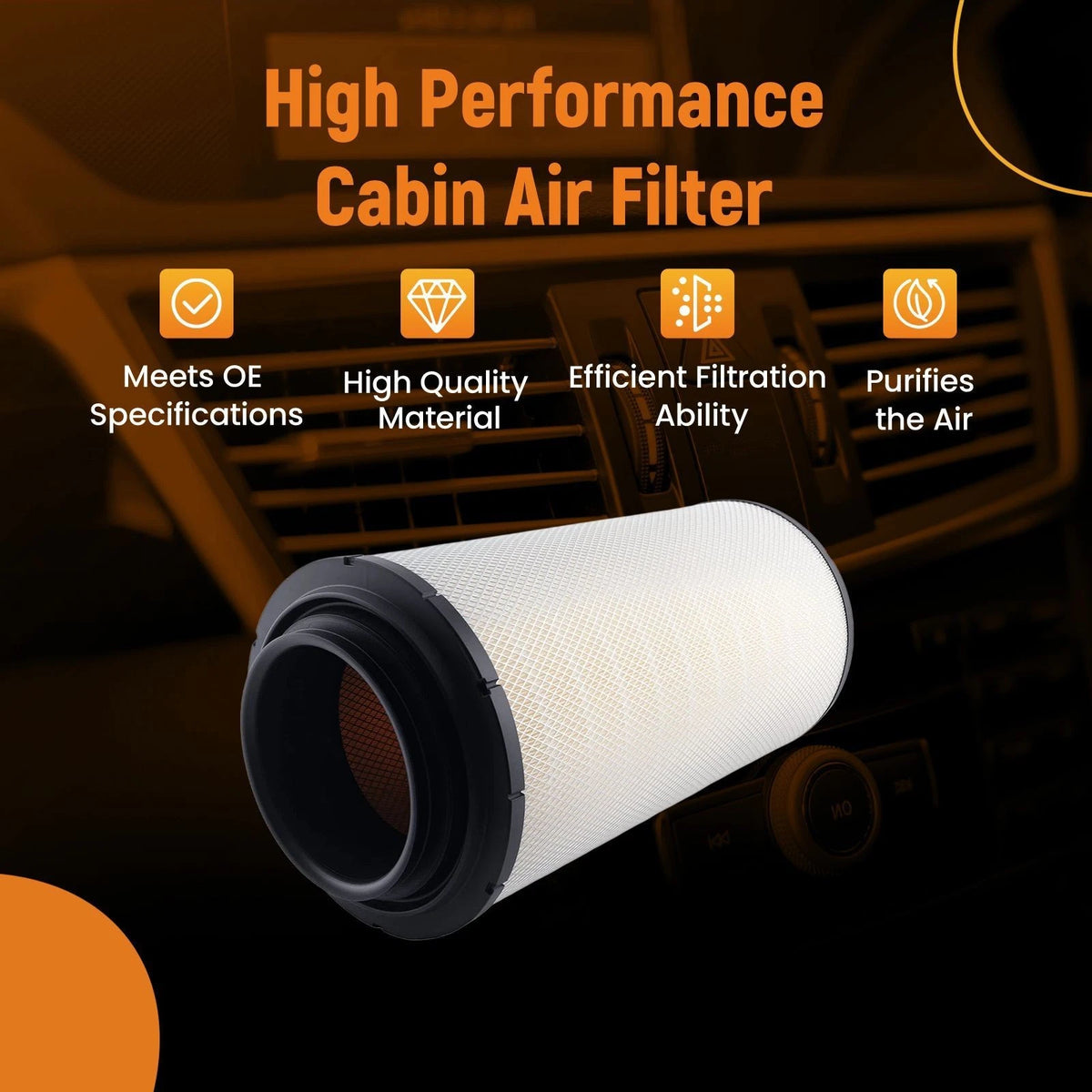 Air Filter for Kenworth W900L (C12 C15 C16) (RS5287XP WA10149 LAF4556)