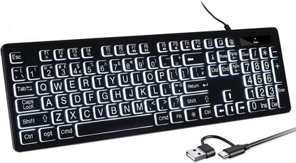 Backlit Keyboard for Mac Full Size Wired USB Numeric Keypad (2016–2023)