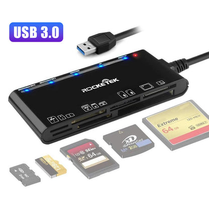 7-in-1 USB 3.0 Card Reader Hub Adapter for SD CF Micro SD TF MS XD