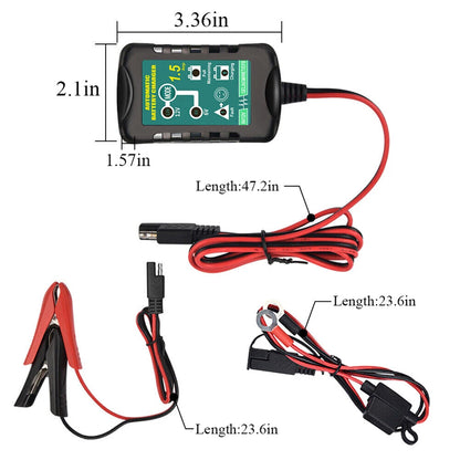 Automatic Battery Charger Maintainer for 6V 12V (1.5A)