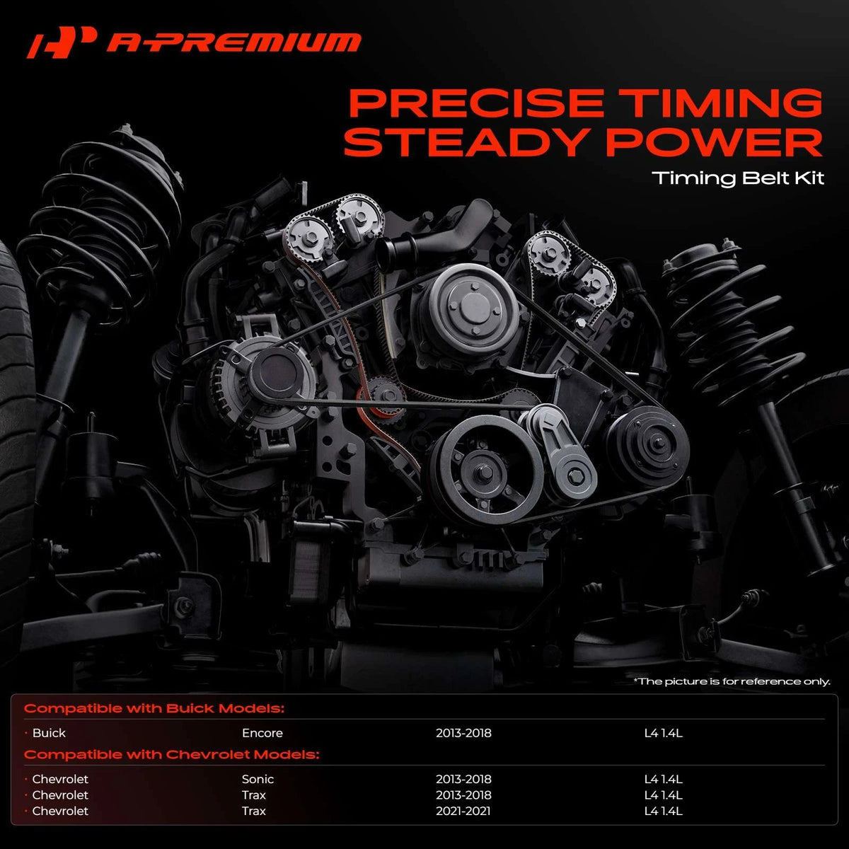 3X Serpentine Belt Drive Component Kit for Buick Encore Chevy Sonic