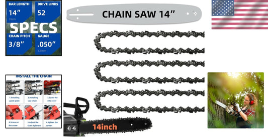 1 Bar & 3 Chains for 14 Inch Chainsaw Solution
