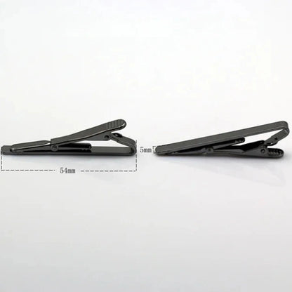 5Pcs Stainless Steel Tie Clip Set - Gold, Black, Silver