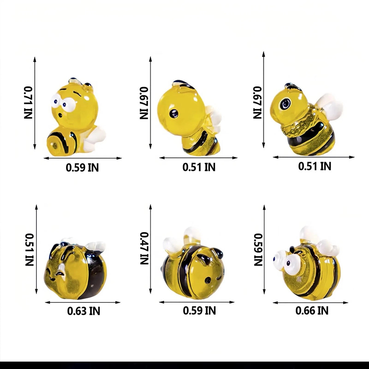6X Yellow Bee Dashboard Decorations for Mini Cooper