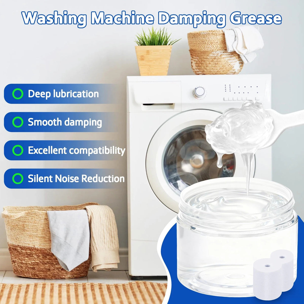 3.5 Oz Washing Machine Damping Grease with 16 Foam Inserts