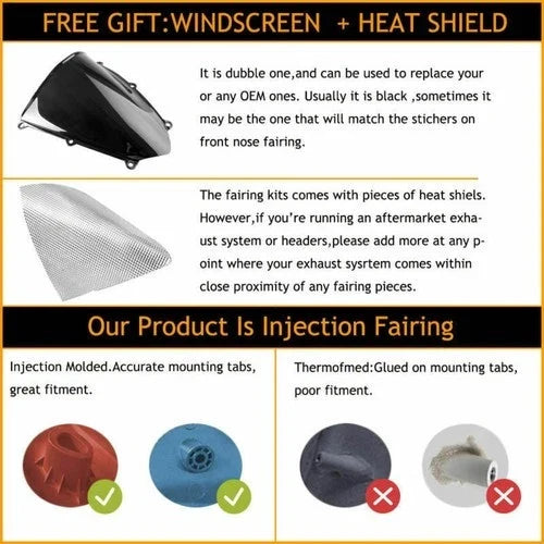 Glossy Red Fairing Kit for Kawasaki ZX-14R (2012–2022) ZX1400