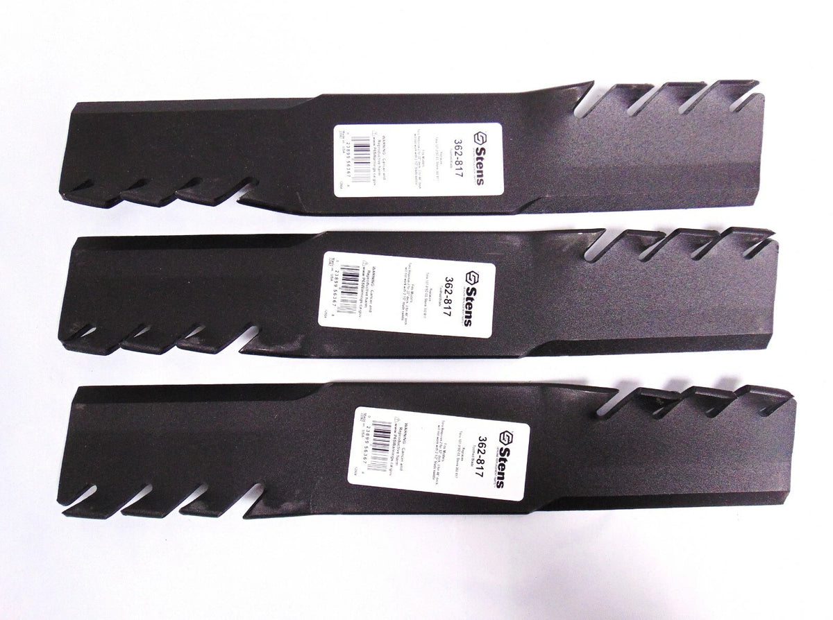Set of 3 Toothed Blades for Lawn Mower (READ LISTING FOR FIT)