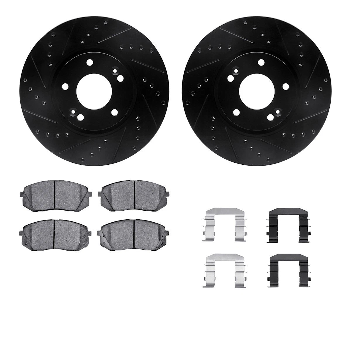 2X Brake Disc and Pad Kit for Kia Soul EV (2015–2017) WHUH1-21027