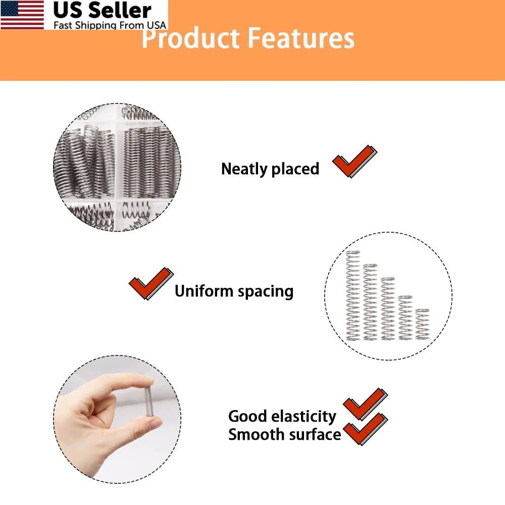 300PCS Compression Springs Assortment Kit (23 Sizes)