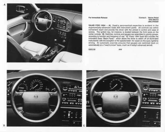 Instrument Panel for Saab 900 (1994)