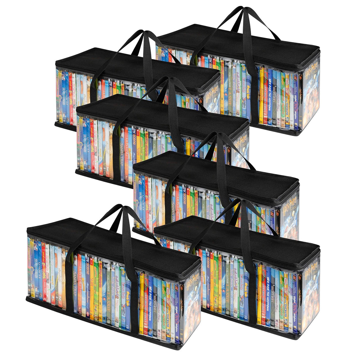 Set of 6 DVD Storage Bags for Media Organizer
