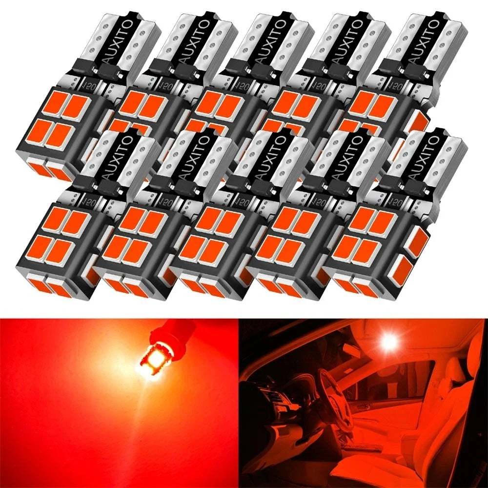 AUXITO 10x T10 168 194 2825 LED Third Brake Light Bulb