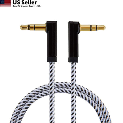 3.5mm Aux Cable 6FT for Various Devices (90 Degree Male)