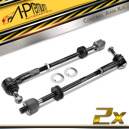 2X Front Inner & Outer Tie Rod End for Volkswagen Jetta Golf Beetle (1999–2005) - 1J0422803B, 1J0422804B, ES3709A, ES3710A