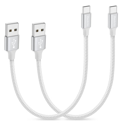 2X Short USB C Cable 1ft for Carplay (A to C) - White