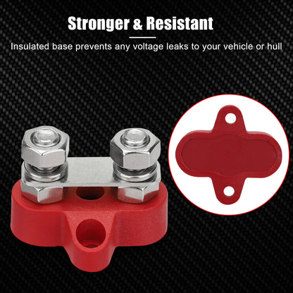 Battery Terminal Block Dual Studs Junction for RV Car Boat