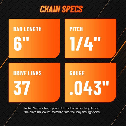 6-Inch Chainsaw Chains for Easy Installation & Long-Lasting Sharpness