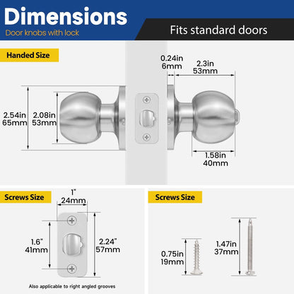 Keyed Entry Door Knob with Lock and Key for (1 Pack)