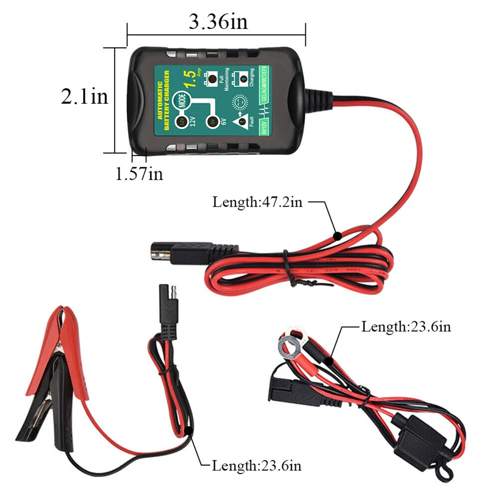 Automatic Battery Charger Maintainer for Motorcycle 6V 12V