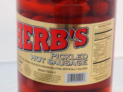 1 Gal. Jar of Red Hot Pickled Sausage (39 Count) Beef & Chicken
