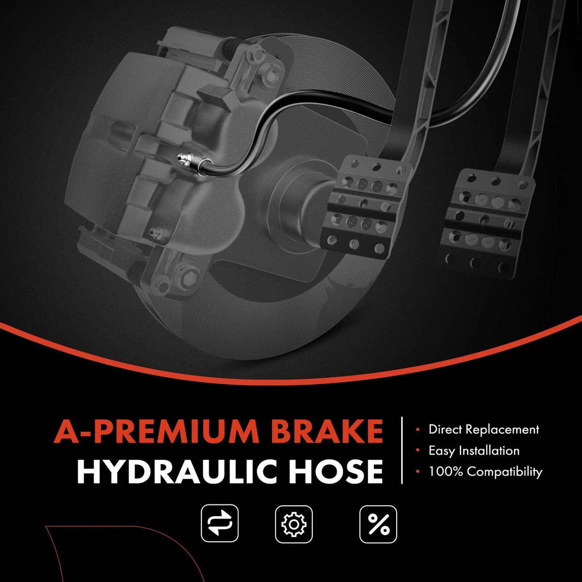 A-Premium Rear Passenger Brake Hydraulic Hose for Mazda 3 (2019–2023) 2208528