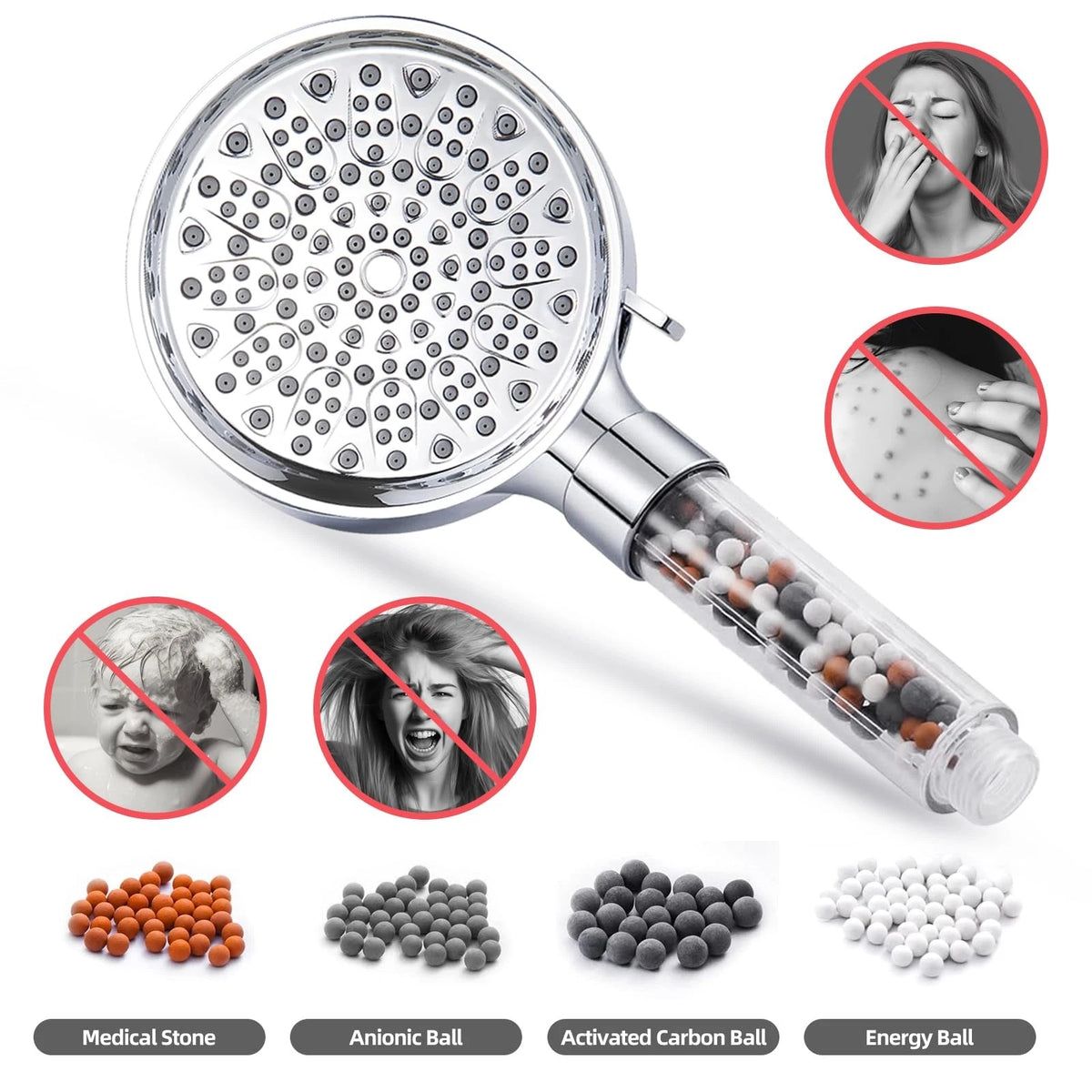 2X Replacement Shower Head Beads for Cobbe (90g Filter Stone)