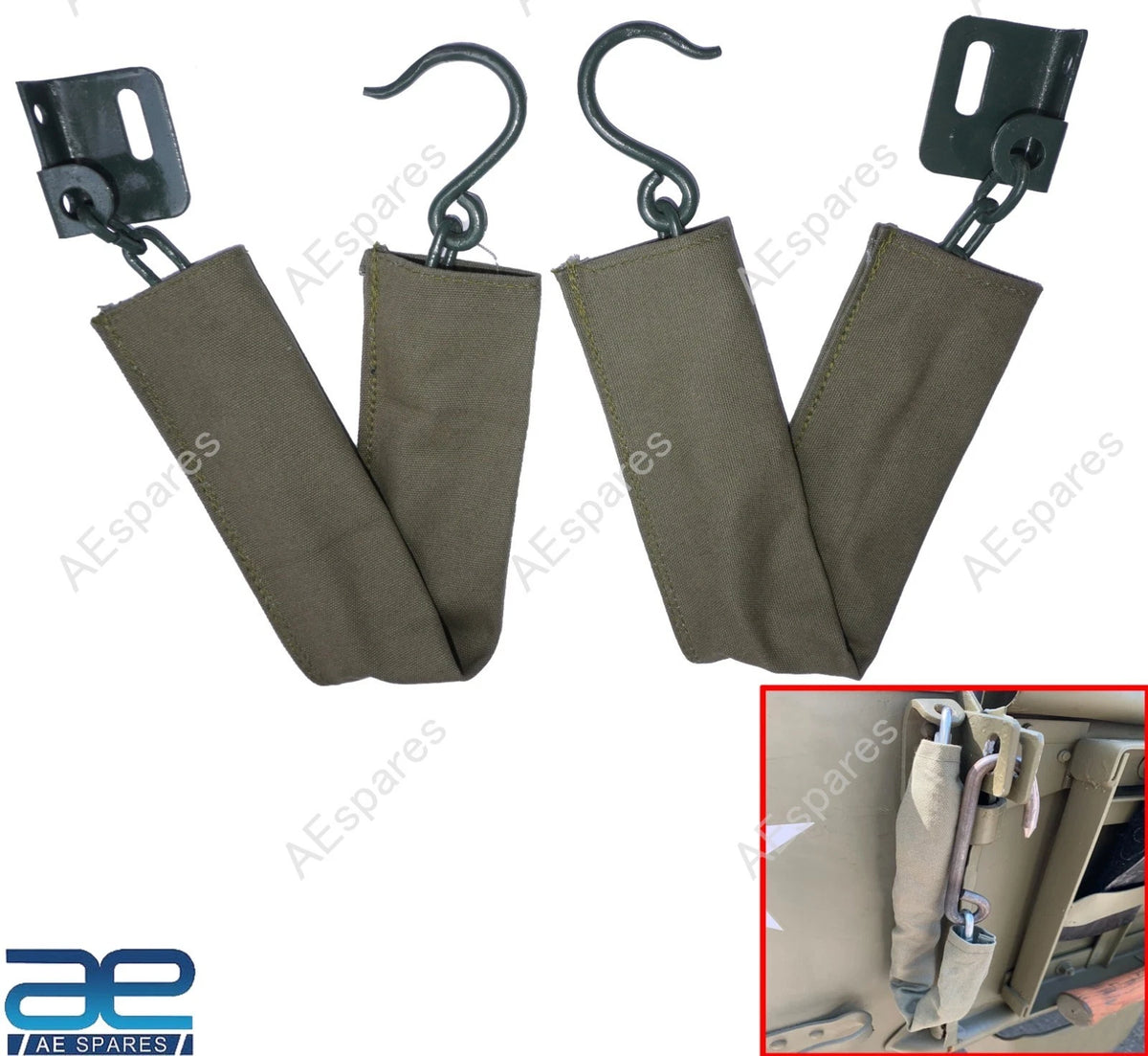 Tailgate Chain with Bracket & Cover Pair for Jeep Willys CJ2A CJ3A CJ5