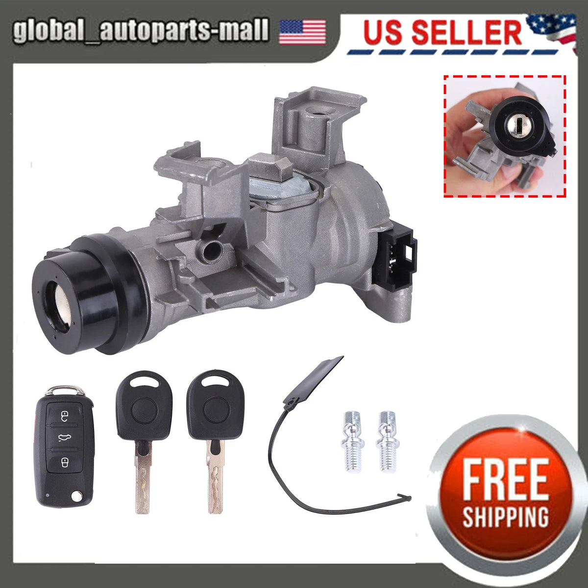 Ignition Switch Lock Assembly for VW Jetta (2006–2018) 1K0905851B, ILA740
