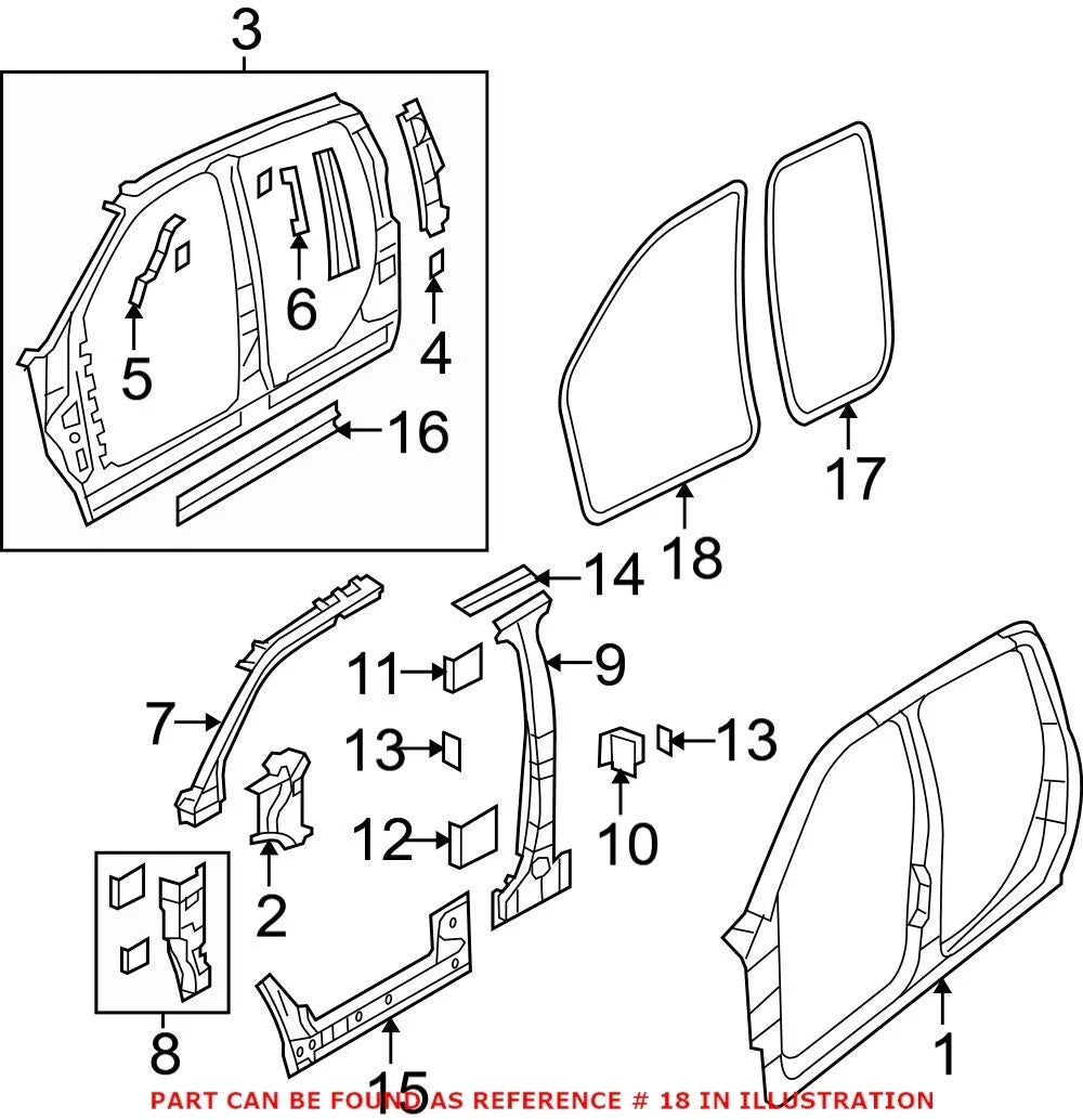 Genuine OEM Door Seal for Dodge Ram 1500 2500 3500 (2002–2023) 55112355AC