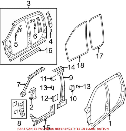 Genuine OEM Door Seal for Dodge Ram 1500 2500 3500 (2002–2023) 55112355AC
