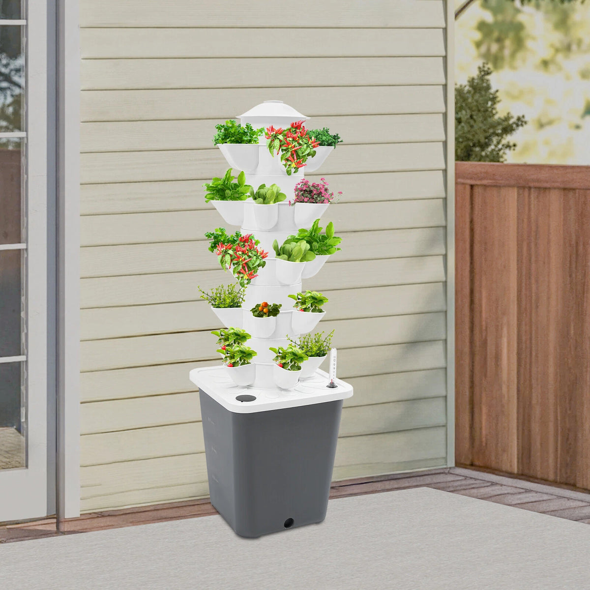 Vertical Hydroponic Garden Tower System 5 Layer 25 Pots (100-240V)