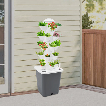 Vertical Hydroponic Garden Tower System 5 Layer 25 Pots (100-240V)