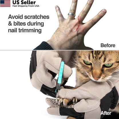 PetFusion Multipurpose Pet Glove for Grooming (Small, Grey)